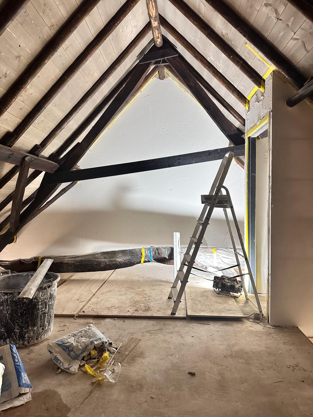 Stucwerk renovatie zolder
